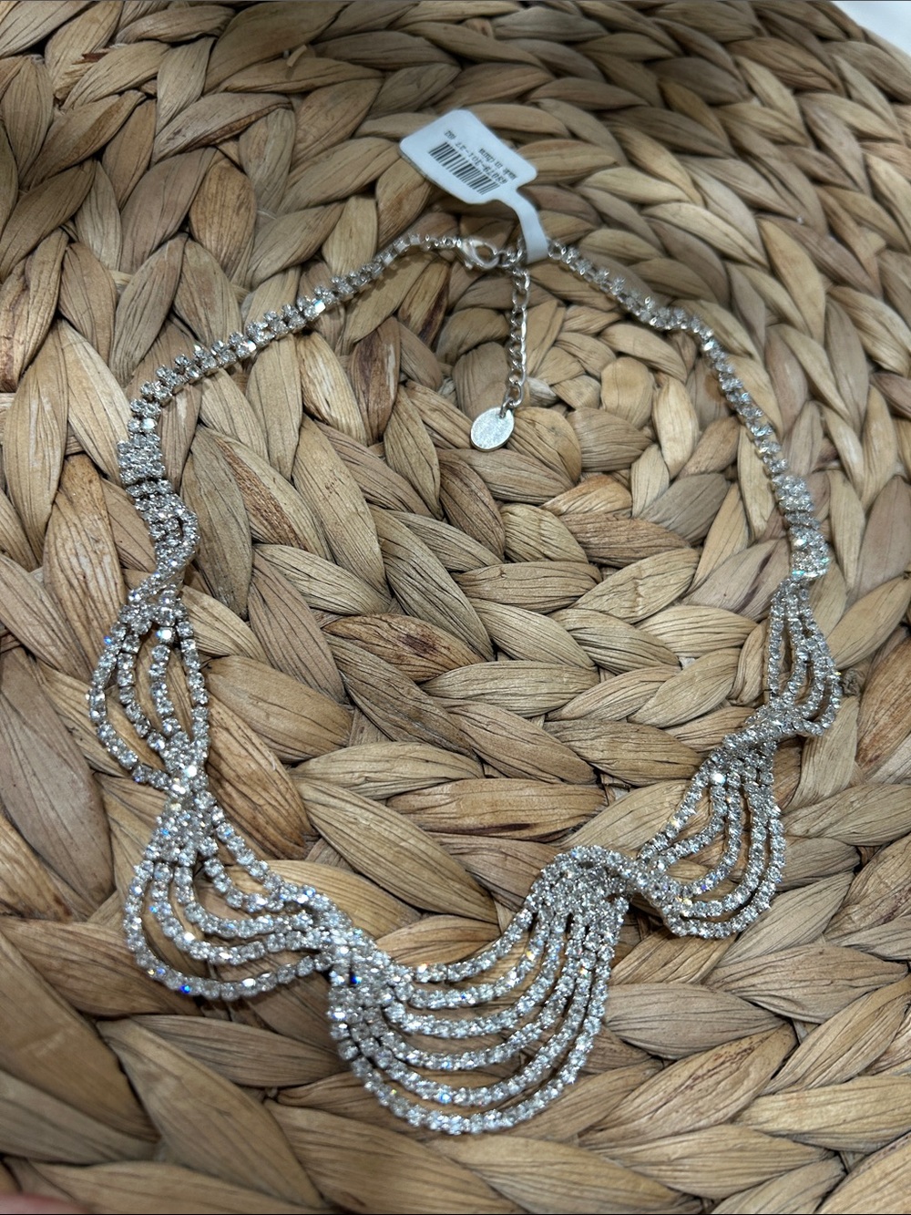 Icing Silver-Tone Layered Crystal Statement Necklace